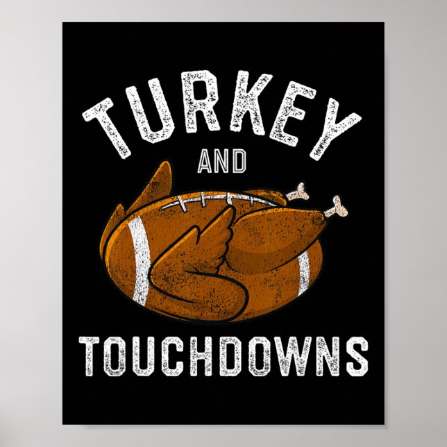 Poster Turquia e touchdowns de futebol (Frente)