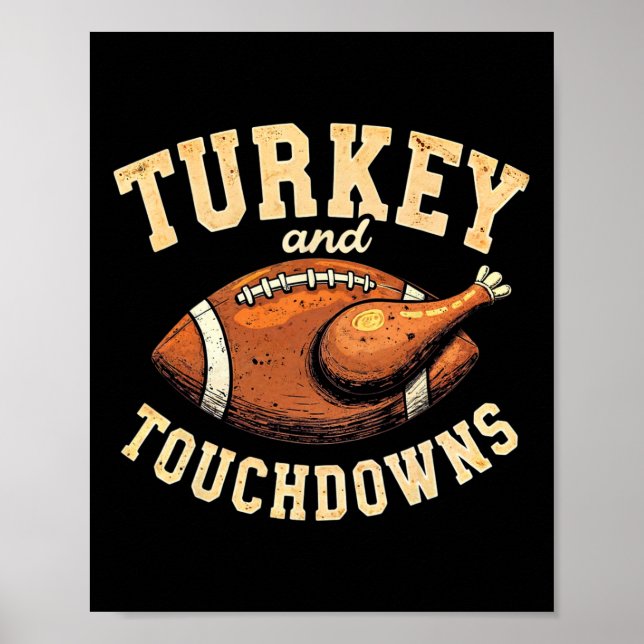 Poster Turquia e touchdowns de futebol (Frente)