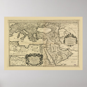 Poster Turquia, Mapa do Império Otomano (1680)
