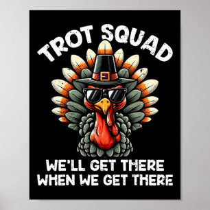 Poster Turquia Trot Squad Engraçado Ação de Graças Corren