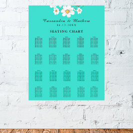 Poster Turquoise Daisy Floral Wedding 200
