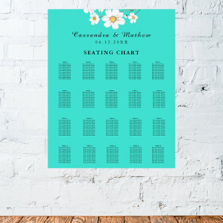 Poster Turquoise Daisy Floral Wedding 200