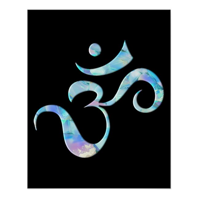 Pôster Turquoise Marbled Om (Frente)