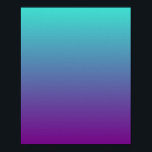 Pôster Turquoise to Purple Mermaid Ombre<br><div class="desc">Add a motivational saying to create your own unique mermaid gradient poster for the nursery. Simple turquoise and purple gradient background. You can also add a single letter monogram to create a simple design. This ombre background can transfer to other medium size gifts.</div>