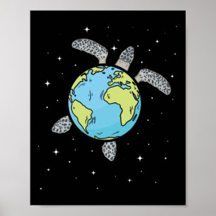 Poster Turtle Earth Sea Turtle Terra Day Turtle Planet