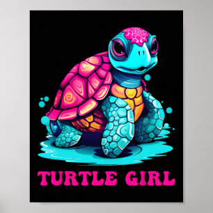Poster Turtle Girl Earth Outfit Para Meninas Tartaruga