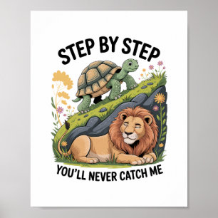 Poster Turtle Lion Funny