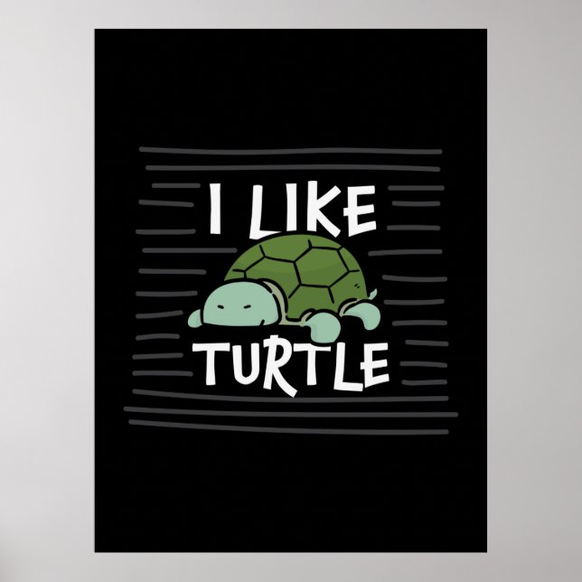 Poster Turtle Lover | Eu Gosto De Tartarugas (Frente)