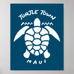 Poster Turtle Town, Ilha Maui, Havaí