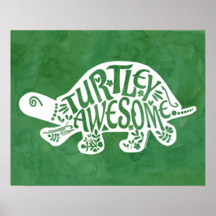 Poster Turtley Incrível Tortoise Engraçado Tartaruga Engr
