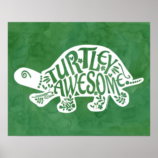 Poster Turtley Incrível Tortoise Engraçado Tartaruga Engr (Frente)