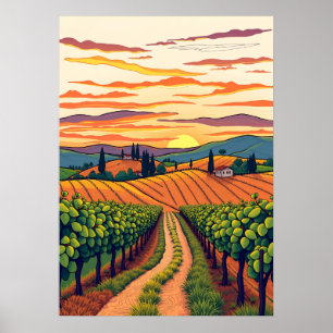 Poster Tuscan Vineyards