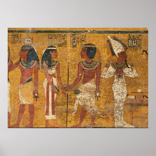 Poster Tutankhamun Tomb, Muro do Norte por História Egípc (Frente)