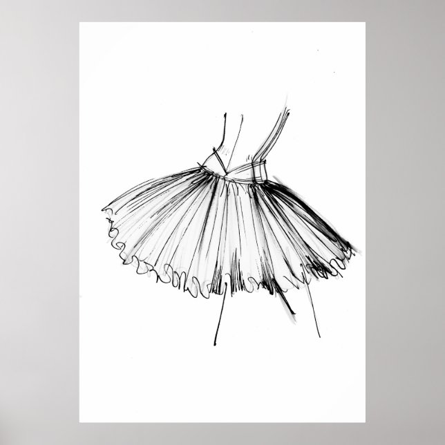 Poster Tutu Fashion Sketch (Frente)