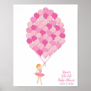 Poster Tutu - Sinal de convidado do Chá de fraldas Balé