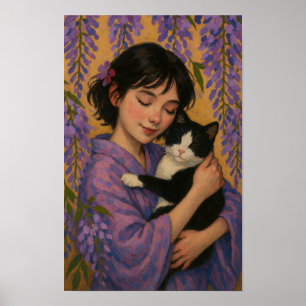 Poster Tuxedo Cat Girl