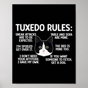 Poster Tuxedo Cat Regras Tuxedo Cat Lover Tuxedo Propriet