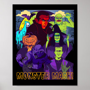 Poster Twear Tee's Monster Mash Halloween Figurume Mon