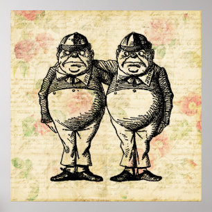 Poster Tweedledee e Tweedledum Alice no País das Maravil