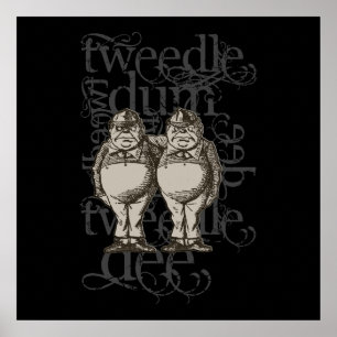 Pôster Tweedledum & Tweedledee Grunge (Figura do Solteiro
