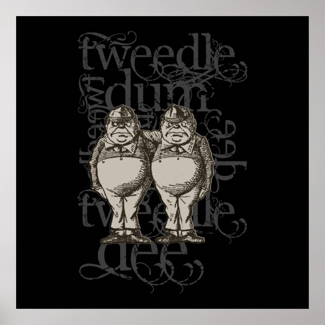 Pôster Tweedledum & Tweedledee Grunge (Figura do Solteiro (Frente)