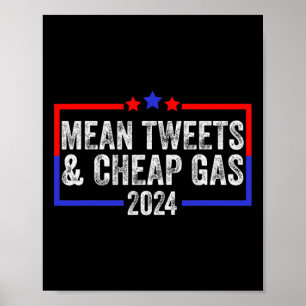 Poster Tweets E Gás Barato Engraçado 2024 Pró Trump 