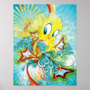 Pôster Tweety Em Onda Azul