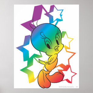 Poster Tweety Rainbow Stars