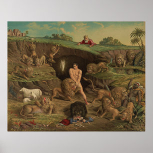 Poster Twelve Temptations Daniel in the Lions' Den (1877)