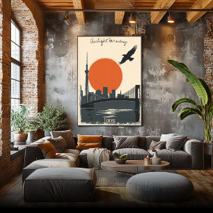 Poster Twilight - Reflexões minimalistas no Skyline