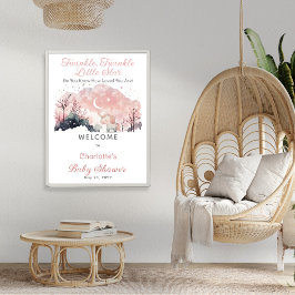 Poster Twinkle Twinkle Little Star Chá de fraldas Unicorn