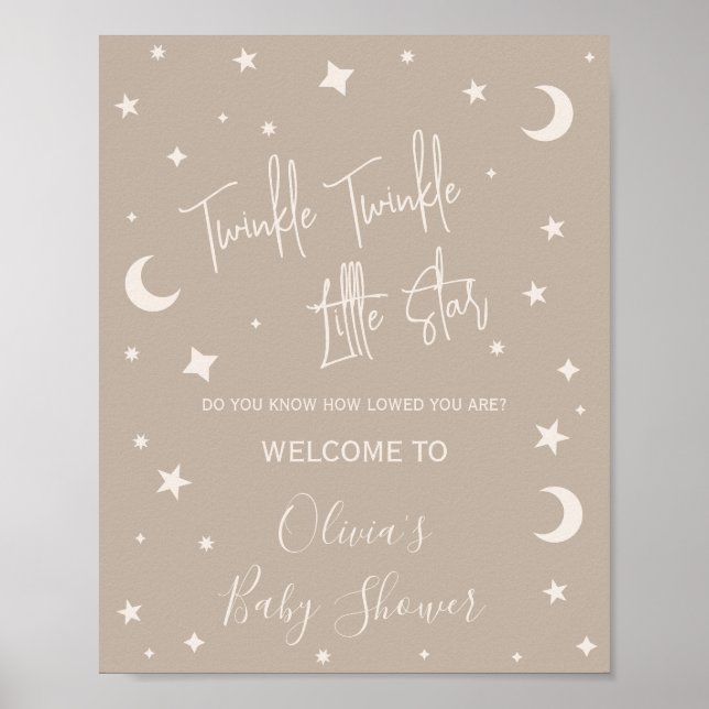 Poster Twinkle Twinkle Little Star Shower Welcome Sign (Frente)