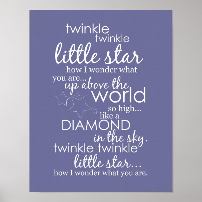 Pôster Twinkle Twinkle Pequena Estrela (Frente)