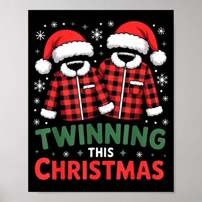 Poster Twinning This Christmas Matching Family Holiday  (Frente)
