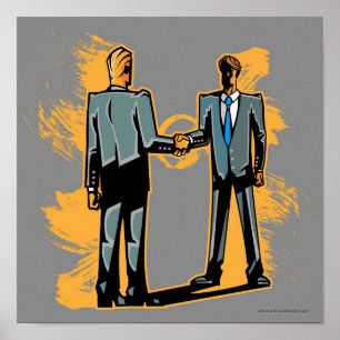 Pôster Two businessman shaking hands