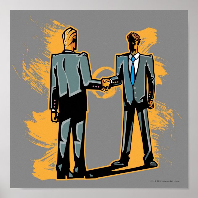 Pôster Two businessman shaking hands (Frente)
