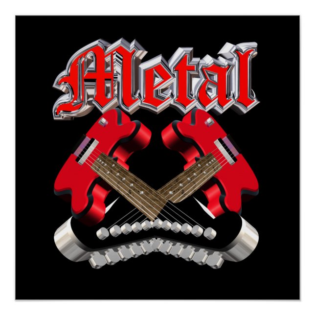 Pôster Two crossed guitars (Frente)