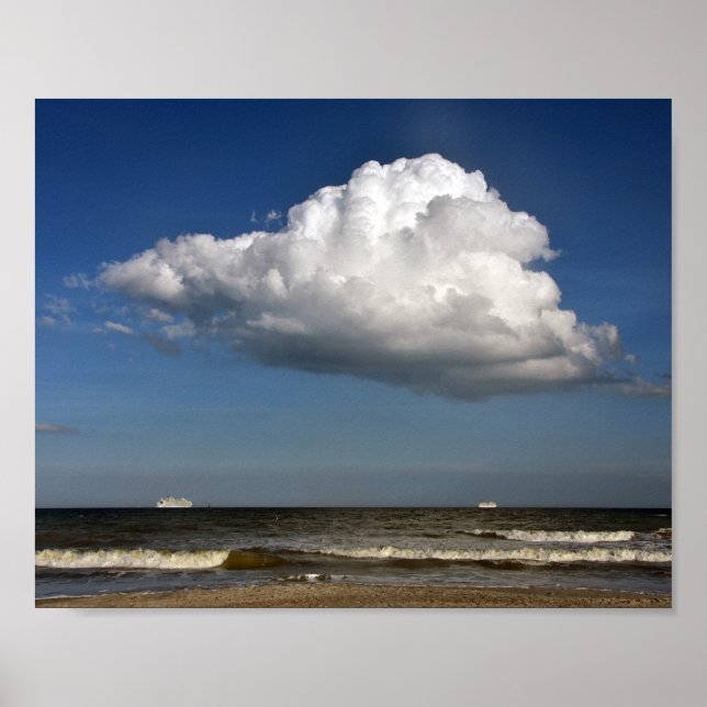 Poster Two Cruise Ships Under a Huge Cloud, Florida (Frente)
