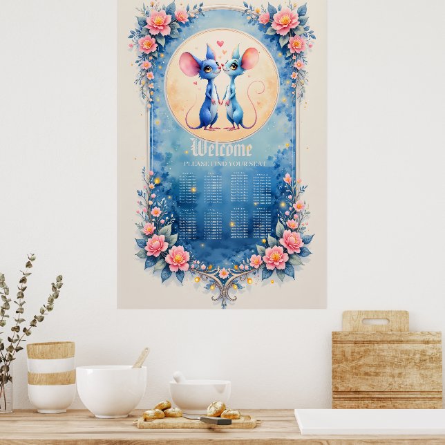 Poster Two Hearts, One Love – Wedding Mice.  (Cozinha)