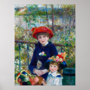 Poster Two Sisters, On the Terrace by Renoir