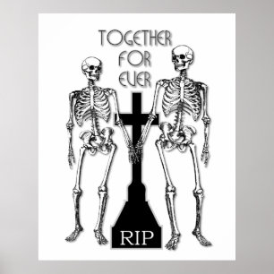 Pôster Two skeletons in love