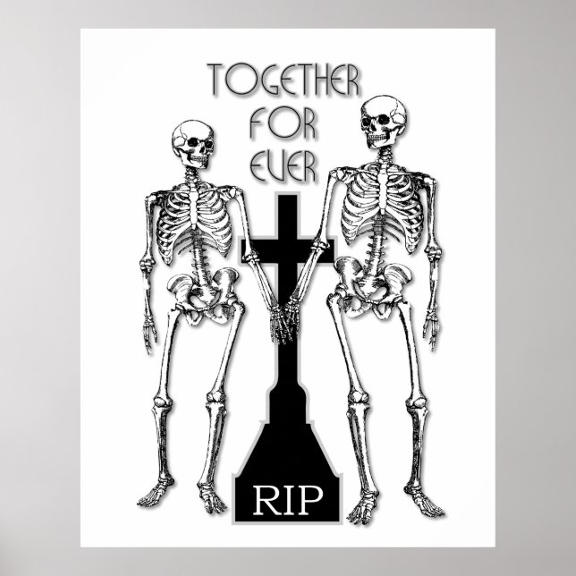 Pôster Two skeletons in love (Frente)
