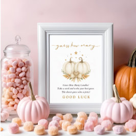 Poster Two Sweet Pumpkins Twin Baby Shower Guess How Many