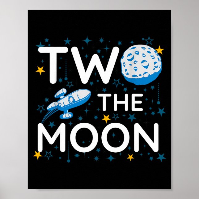 Poster Two The Moon 2nd Planets Lover Birthday Space Rock (Frente)