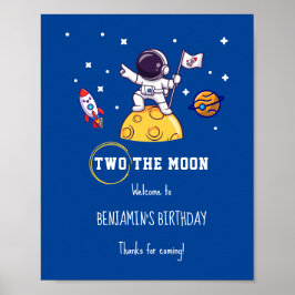 Poster Two The Moon second birthday kids Party