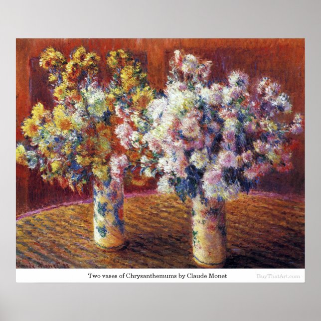 Poster Two vases of Chrysanthemums by Claude Monet (Frente)