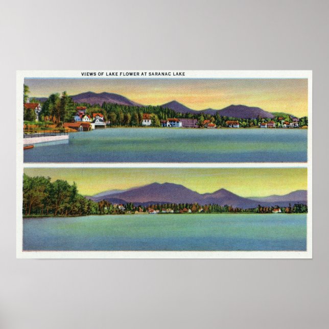 Poster Two Views of Lake Flower (Frente)