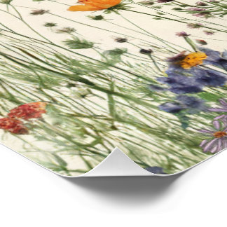 Pôster Two Wild Birthday - Boho Cream Wildflower Poster