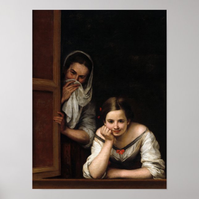 Poster Two Women at a Window by Bartolome Esteban Murillo (Frente)