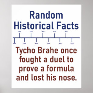 Poster Tycho Brahe Uma Vez Combateu Um Duelo - Fato Da Hi